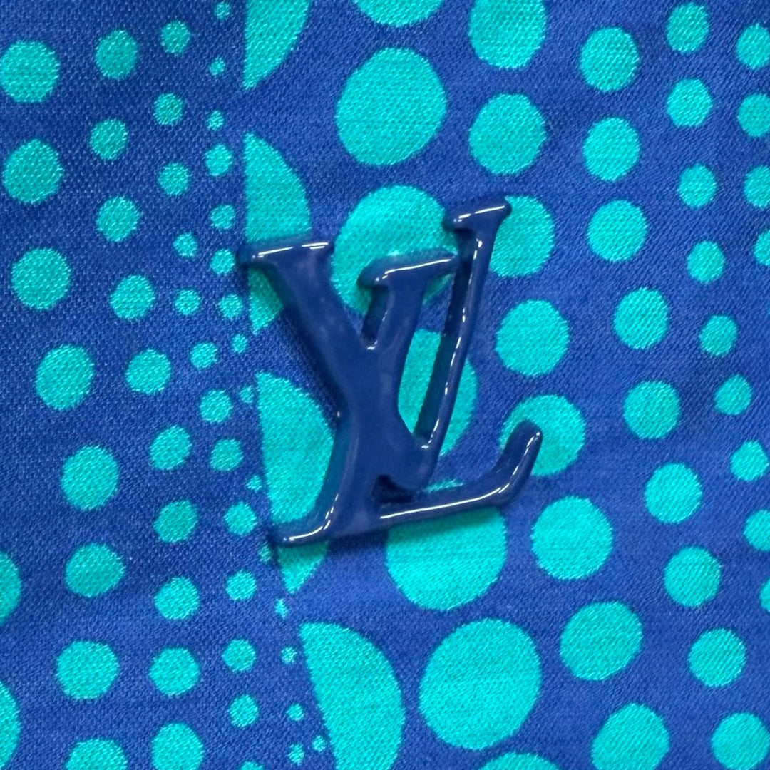 極美品□LOUIS VUITTON ルイヴィトン 草間彌生 2023年製 1AB8HU オールオーバー パンプキン ブルゾン ブルー 46 フランス製 正規品