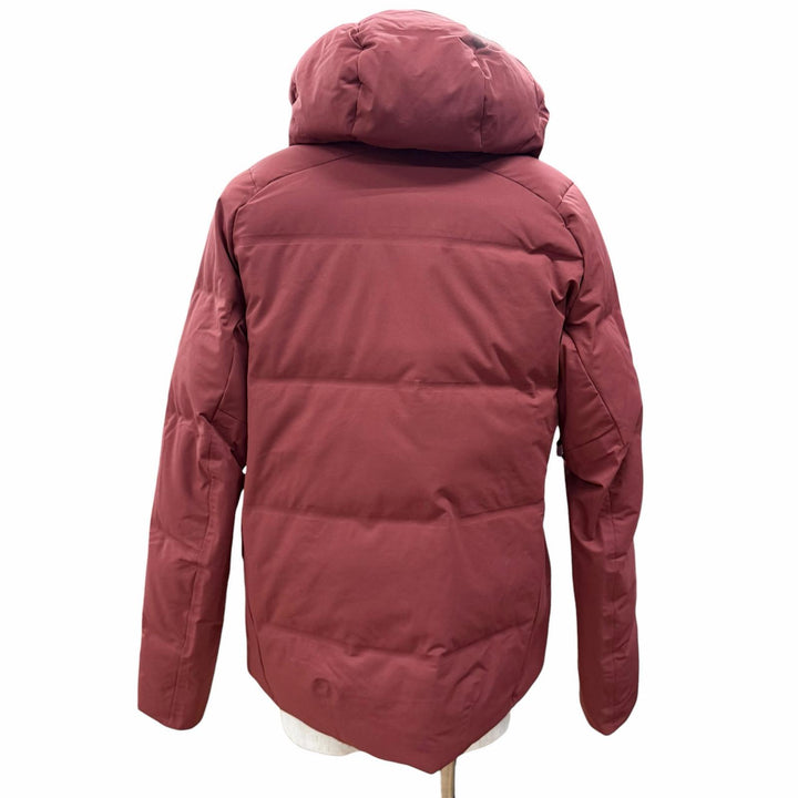 極美品□DESCENTE ALLTERRAIN デサントオルテライン 水沢ダウン SHUTTLE フーデッド ダウンジャケット ボルドー M 日本製 正規品 メンズ