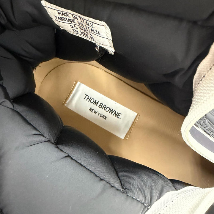 未使用品▼THOM BROWNE トムブラウン MFB209A QUIL TED ZIP UP DUCK BOOT ナイロン レザー ZIPUP ショートブーツ ブラック US6/EU39 箱付