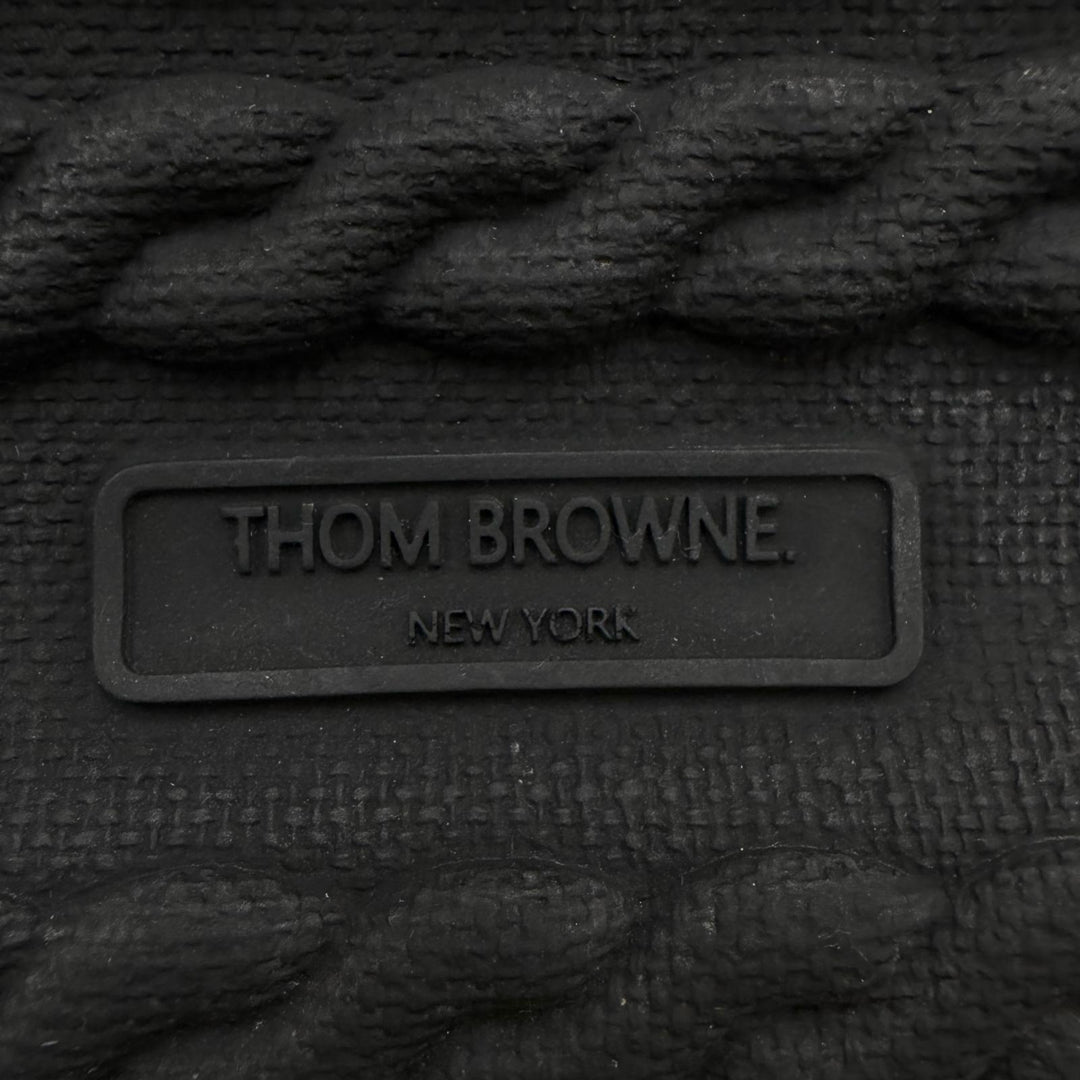未使用品▼THOM BROWNE トムブラウン MFB209A QUIL TED ZIP UP DUCK BOOT ナイロン レザー ZIPUP ショートブーツ ブラック US6/EU39 箱付