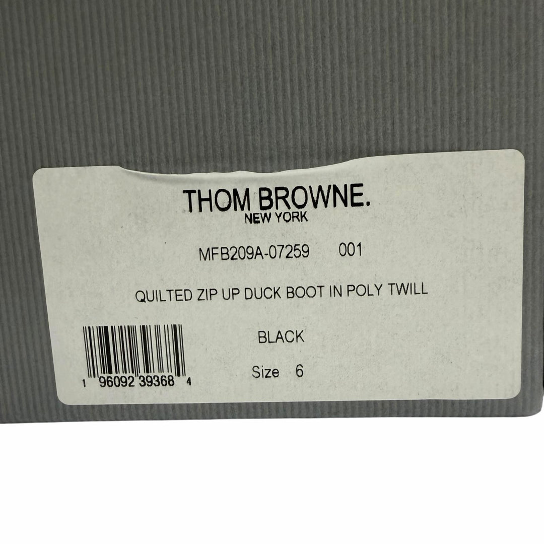 未使用品▼THOM BROWNE トムブラウン MFB209A QUIL TED ZIP UP DUCK BOOT ナイロン レザー ZIPUP ショートブーツ ブラック US6/EU39 箱付