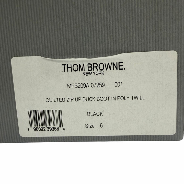 未使用品▼THOM BROWNE トムブラウン MFB209A QUIL TED ZIP UP DUCK BOOT ナイロン レザー ZIPUP ショートブーツ ブラック US6/EU39 箱付