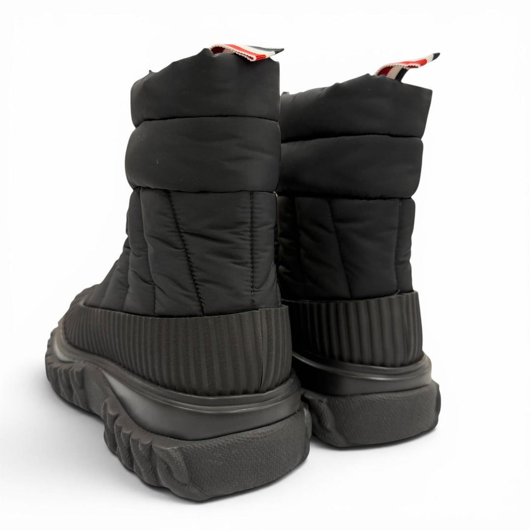 未使用品▼THOM BROWNE トムブラウン MFB209A QUIL TED ZIP UP DUCK BOOT ナイロン レザー ZIPUP ショートブーツ ブラック US6/EU39 箱付