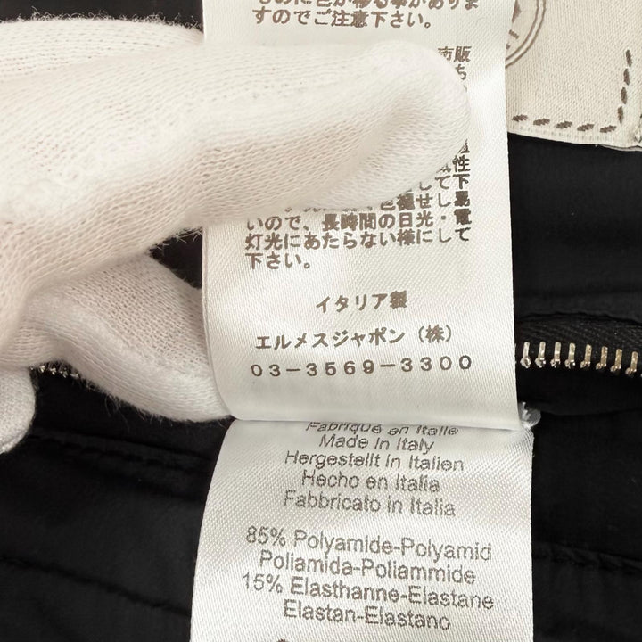 極美品★HERMES エルメス ピウミーノ セリエボタン スタンドカラー ZIP UP ダウンジャケット ブラック XS イタリア製 正規品 レディース