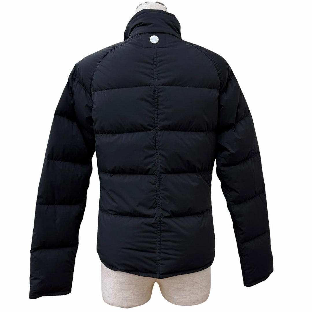 極美品★HERMES エルメス ピウミーノ セリエボタン スタンドカラー ZIP UP ダウンジャケット ブラック XS イタリア製 正規品 レディース