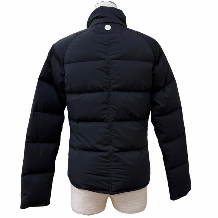 極美品★HERMES エルメス ピウミーノ セリエボタン スタンドカラー ZIP UP ダウンジャケット ブラック XS イタリア製 正規品 レディース