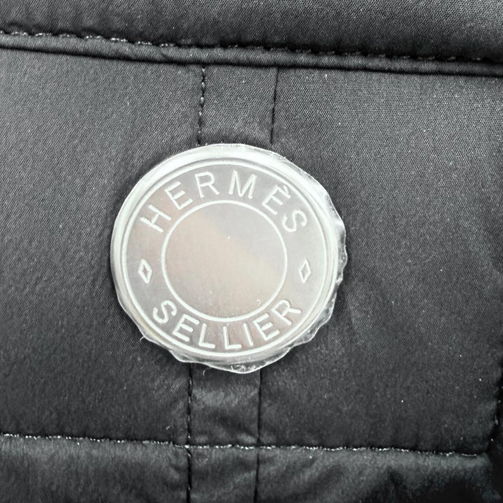 極美品★HERMES エルメス ピウミーノ セリエボタン スタンドカラー ZIP UP ダウンジャケット ブラック XS イタリア製 正規品 レディース