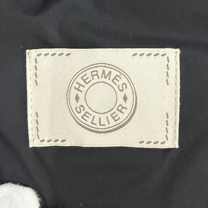 極美品★HERMES エルメス ピウミーノ セリエボタン スタンドカラー ZIP UP ダウンジャケット ブラック XS イタリア製 正規品 レディース