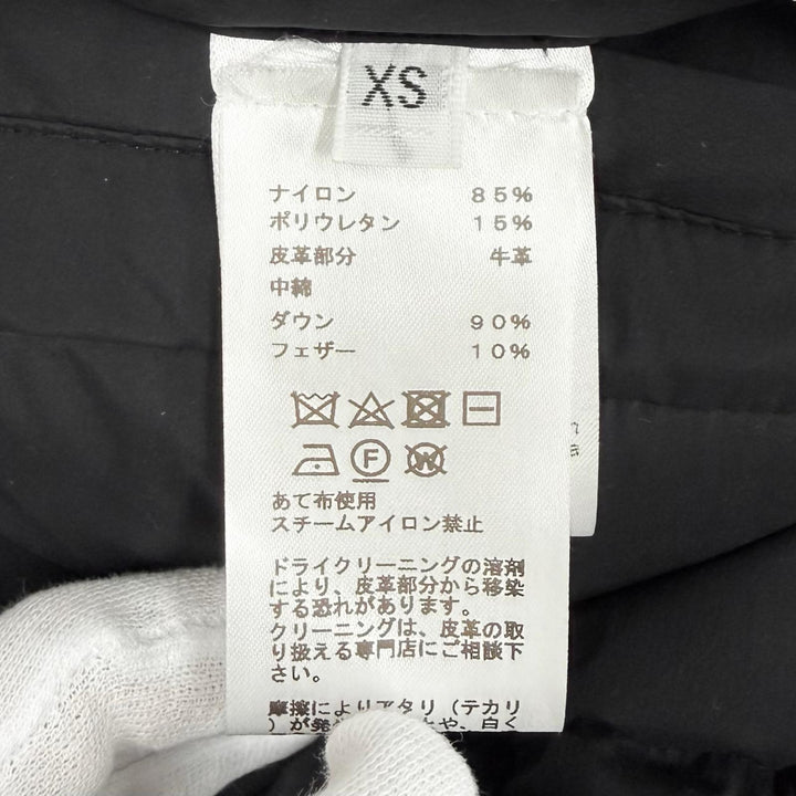 極美品★HERMES エルメス ピウミーノ セリエボタン スタンドカラー ZIP UP ダウンジャケット ブラック XS イタリア製 正規品 レディース