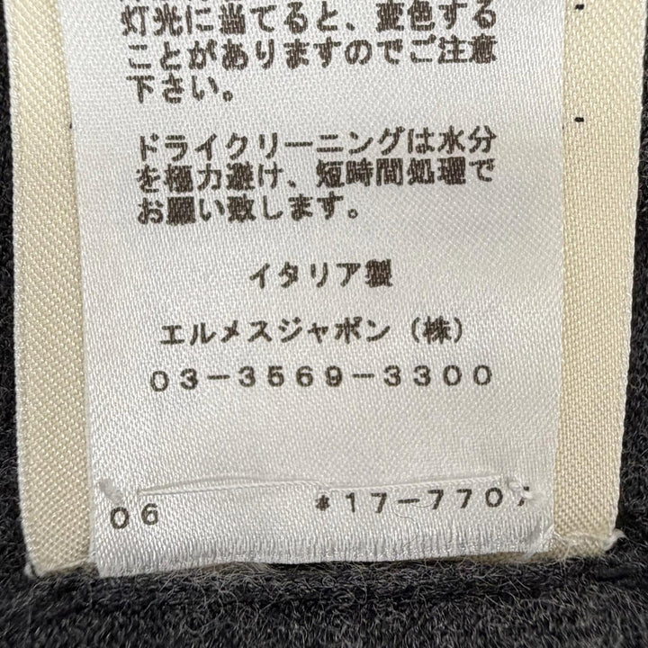 極美品◇HERMES エルメス Clic Clac クリッククラック カシミヤ シルク 長袖ニット ワンピース グレー 40 イタリア製 正規品 レディース