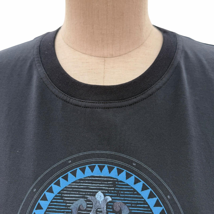 極美品▼HERMES エルメス 25SS 5H4629DA カルトゥッシュ クルーネック ショートスリーブ 半袖Ｔシャツ ネイビー 36 正規品 レディース