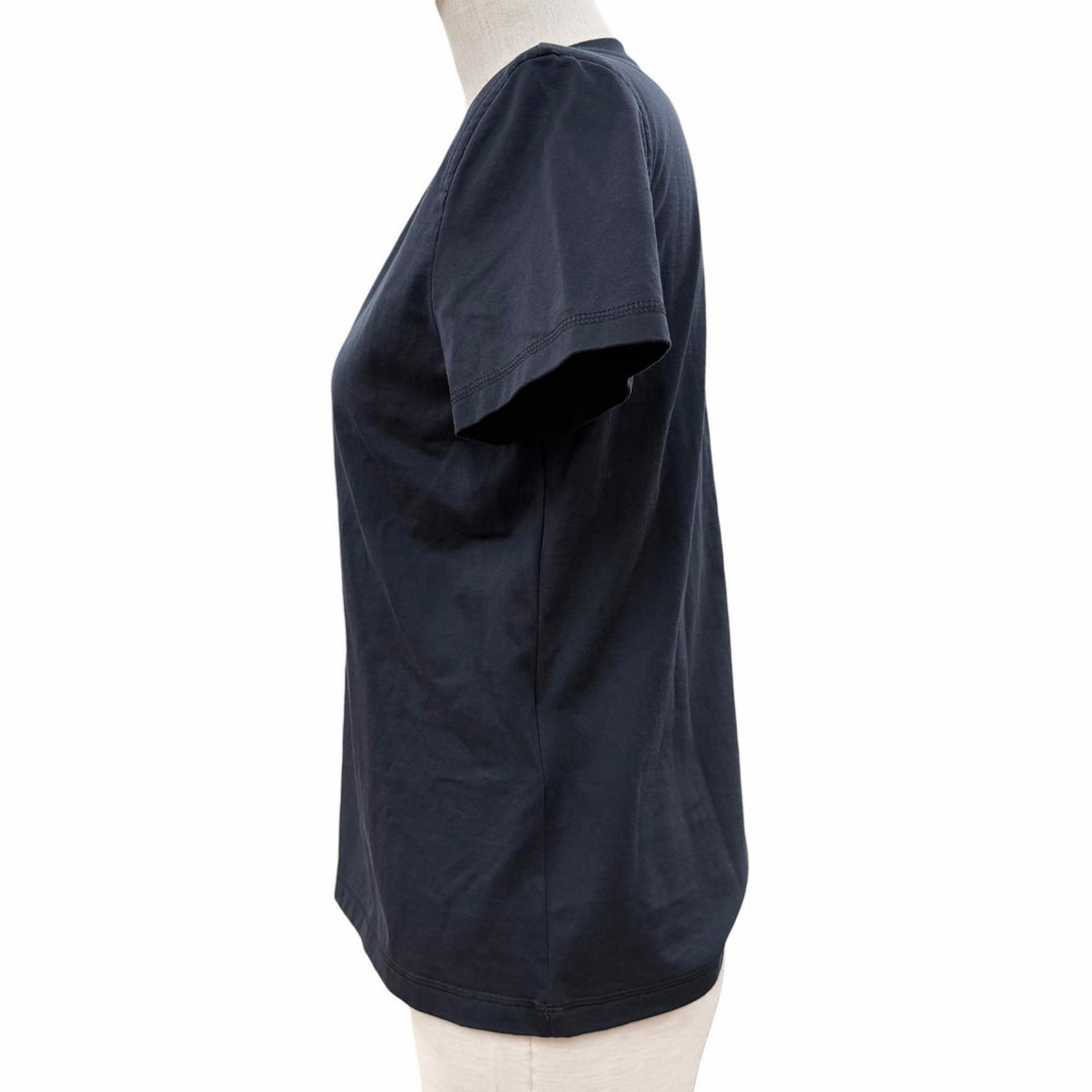 極美品▼HERMES エルメス 25SS 5H4629DA カルトゥッシュ クルーネック ショートスリーブ 半袖Ｔシャツ ネイビー 36 正規品 レディース