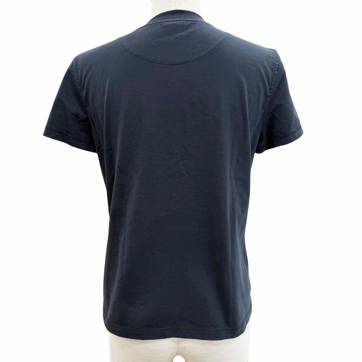 極美品▼HERMES エルメス 25SS 5H4629DA カルトゥッシュ クルーネック ショートスリーブ 半袖Ｔシャツ ネイビー 36 正規品 レディース