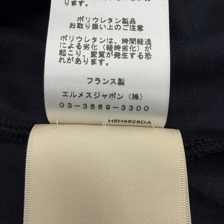 極美品▼HERMES エルメス 25SS 5H4629DA カルトゥッシュ クルーネック ショートスリーブ 半袖Ｔシャツ ネイビー 36 正規品 レディース