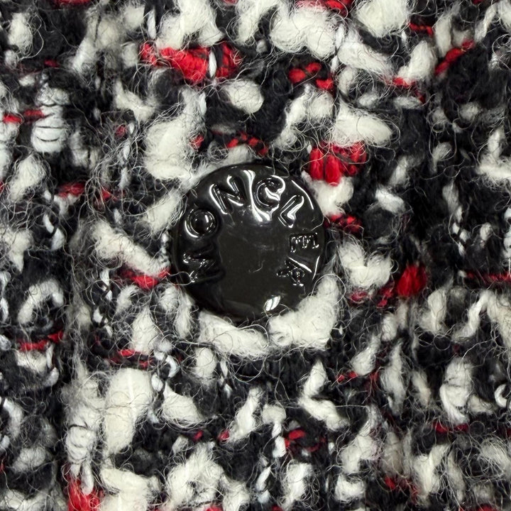 極美品★MONCLER モンクレール 20-21AW RUNIO ウール混 ロゴワッペン付 ツイード切替 フーディ ダウンジャケット マルチ 0 正規品
