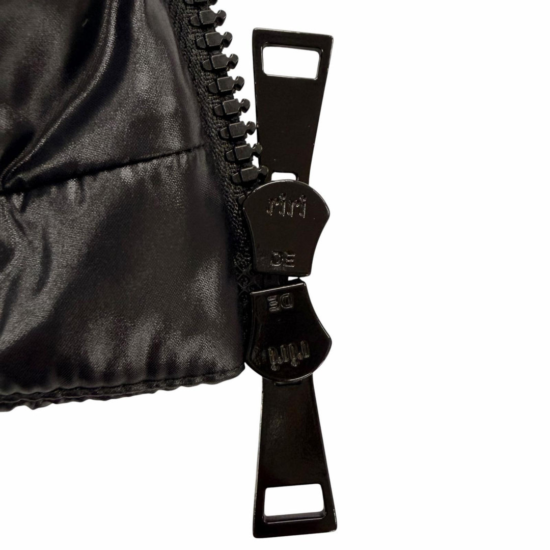 極美品◇MONCLER モンクレール 21-22AW HYOSERIS アルパカ混 ロゴワッペン 袖フリンジ ニット ダウンジャケット 0 正規品 レディース