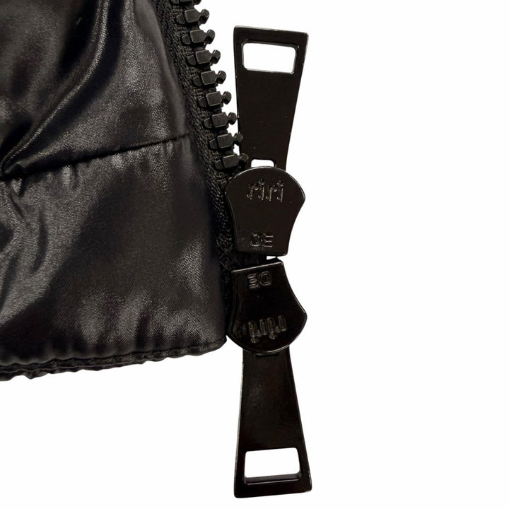 極美品◇MONCLER モンクレール 21-22AW HYOSERIS アルパカ混 ロゴワッペン 袖フリンジ ニット ダウンジャケット 0 正規品 レディース