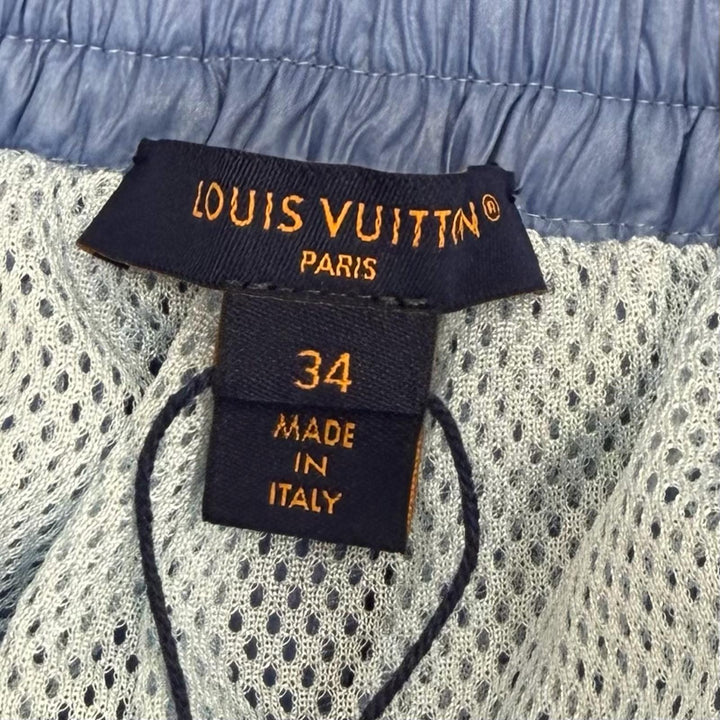 未使用品☆LOUIS VUITTON ルイヴィトン 24AW モノグラム 3Dアクセント ジョギングパンツ ブルー系 34 イタリア製 正規品 レディース
