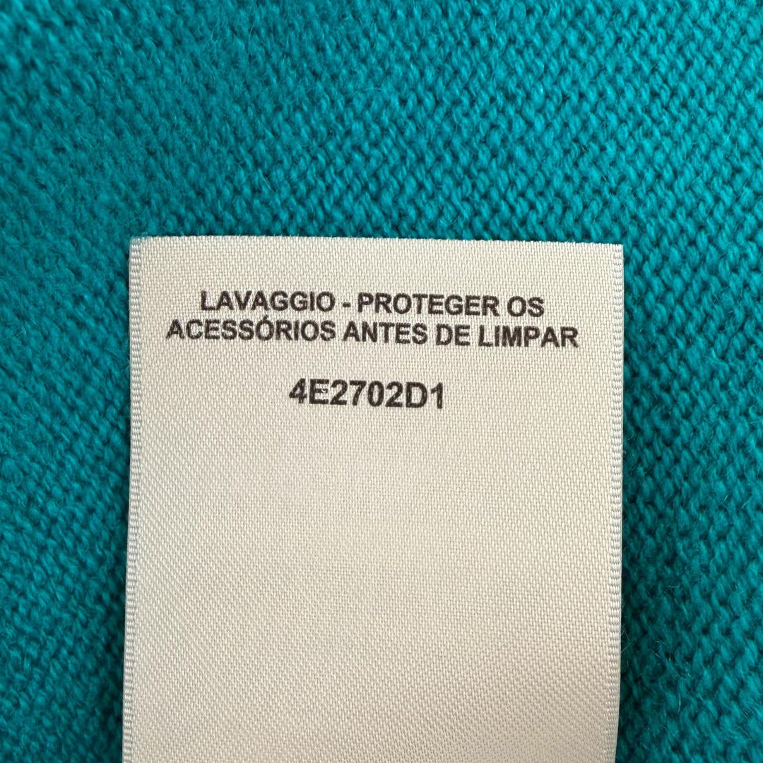 極美品☆HERMES エルメス 24SS 4E2702D1 カシミヤ100％ セリエボタン オーバーサイズ ニット カーディガン ブルーグリーン系 34 正規品