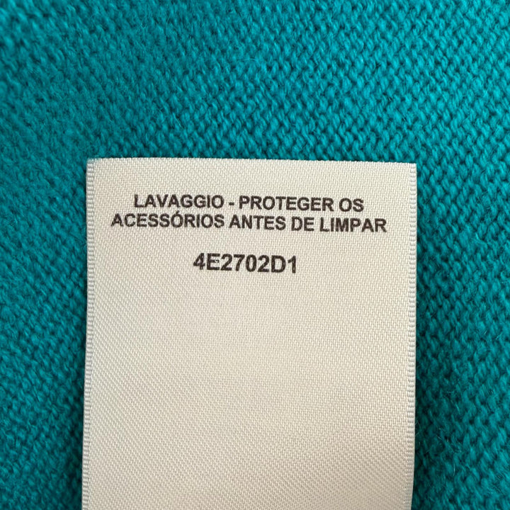 極美品☆HERMES エルメス 24SS 4E2702D1 カシミヤ100％ セリエボタン オーバーサイズ ニット カーディガン ブルーグリーン系 34 正規品