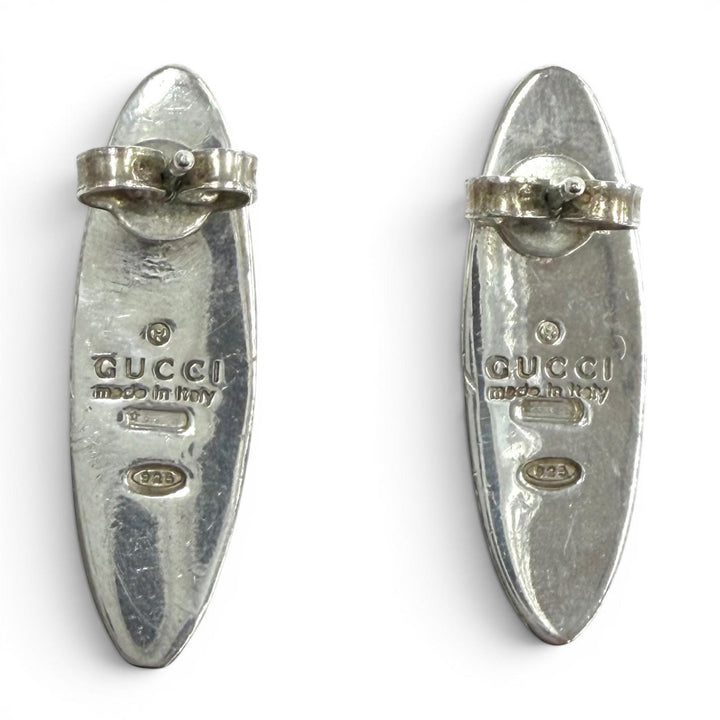 良品◇GUCCI グッチ オーバル SV925 ピアス 両耳用 アクセサリー シルバー イタリア製 重量11.46g レディース
