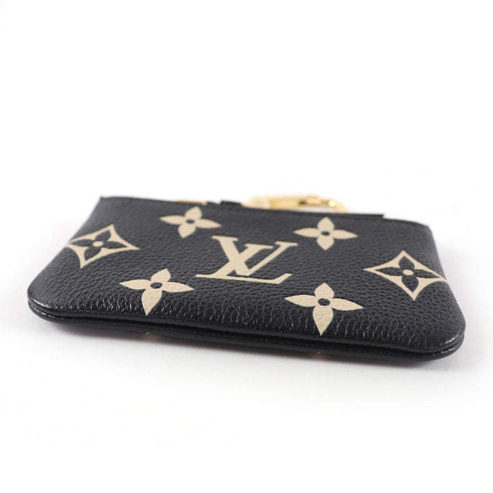 極美品☆LOUIS VUITTON ルイヴィトン M80885 カード＆キーケース ポシェット･クレ モノグラムアンプラント ブラック ベージュ