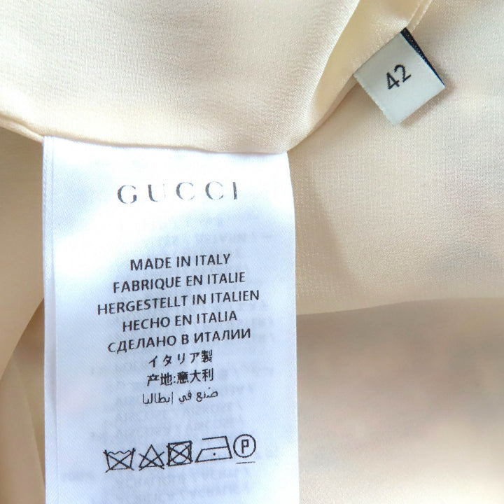 未使用品△GUCCI グッチ 569926 インターロッキングGボタン GG ツイード ノーカラージャケット ホワイト レッド ブルー 42 伊製 正規品