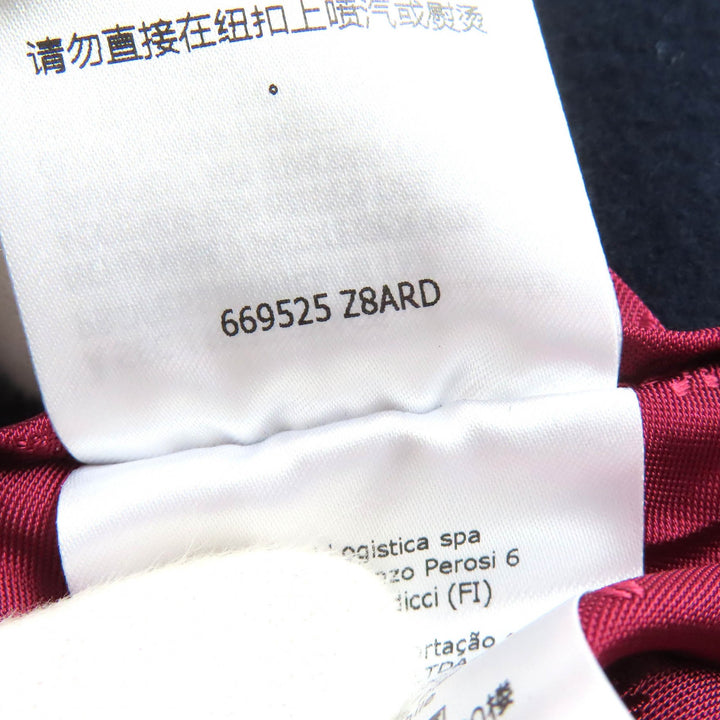 未使用品△GUCCI グッチ 669525 GGチェーン ボタン付き 中綿入り ウール ロング コート ネイビー 38 イタリア製 正規品 ハンガー付き
