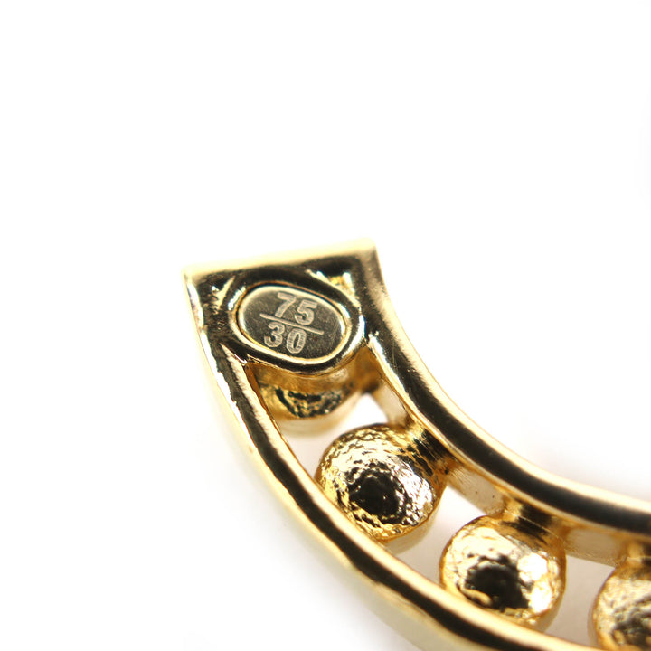 美品△CHANEL シャネル L23A ココマークラインストーンバックル レザー ゴム ベルト ブラック ゴールド金具 75/30 レディース