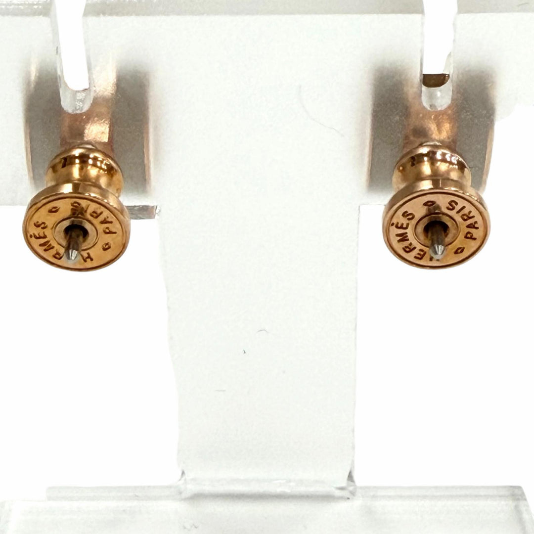 極美品◇HERMES エルメス ミニポップアッシュH マロングラッセ ローズゴールド ピアス アクセサリー フランス製 レディース 箱・保存袋付