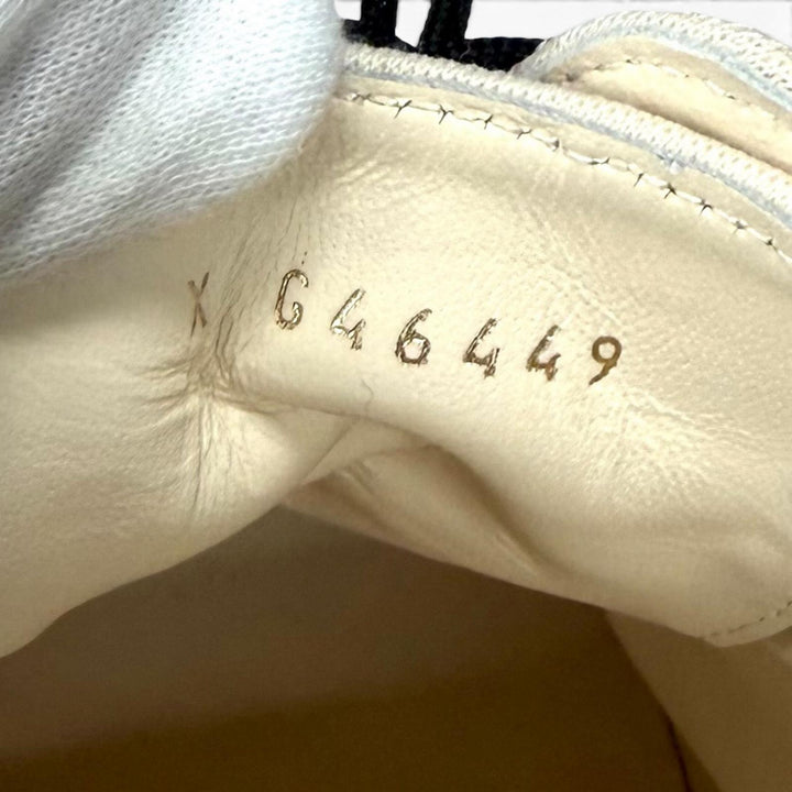 美品★CHANEL シャネル ラインストーンココマーク レースアップ 厚底 ブーティ レースアップシューズ ベージュ 36.5 イタリア製
