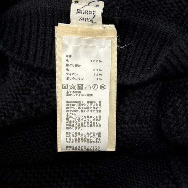極美品★HERMES エルメス 24AW 2904D3 ウール100％ Hモチーフ ニット ポンチョ ブラック 34 イタリア製 正規品 レディース