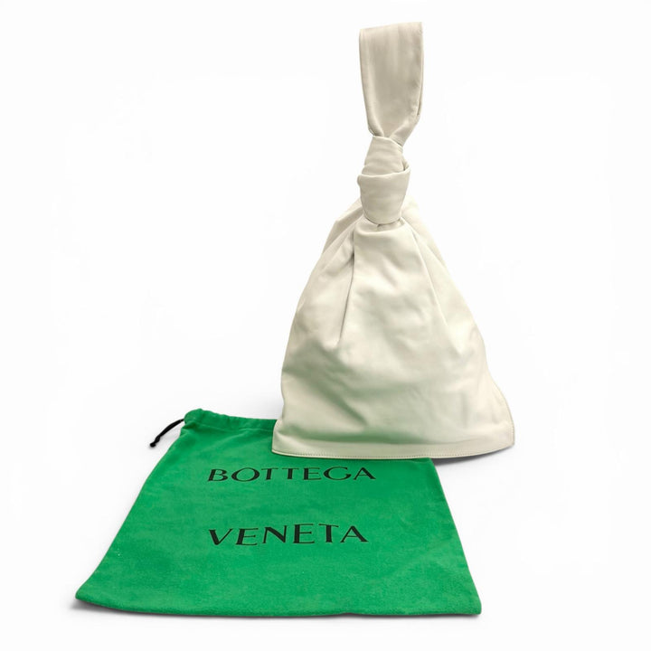 美品★BOTTEGAVENETA ボッテガヴェネタ ミニザツイスト レザー ハンドバッグ ホワイト イタリア製 レディース 保存袋付き