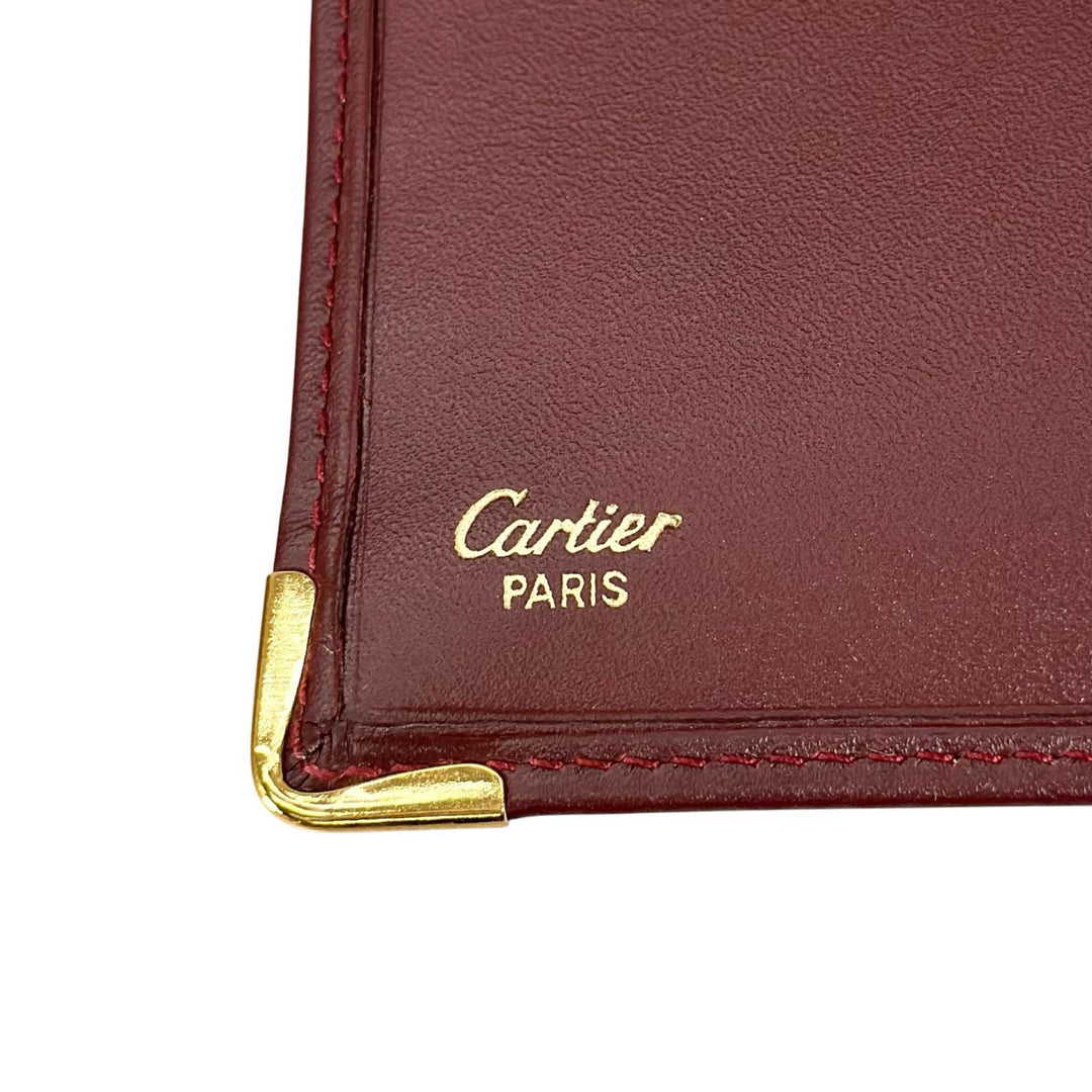 未使用品▲Cartier カルティエ マストライン 2Cモチーフ レザー ロングウォレット 二つ折り財布 ボルドー レディース 箱・保存袋付き