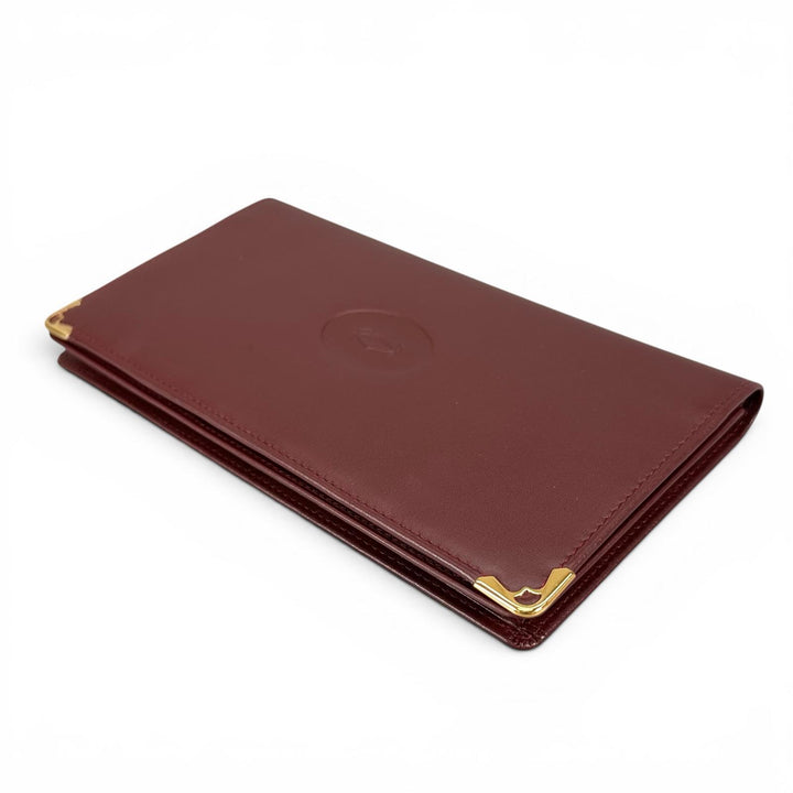 未使用品▲Cartier カルティエ マストライン 2Cモチーフ レザー ロングウォレット 二つ折り財布 ボルドー レディース 箱・保存袋付き