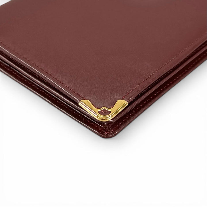 未使用品▲Cartier カルティエ マストライン 2Cモチーフ レザー ロングウォレット 二つ折り財布 ボルドー レディース 箱・保存袋付き