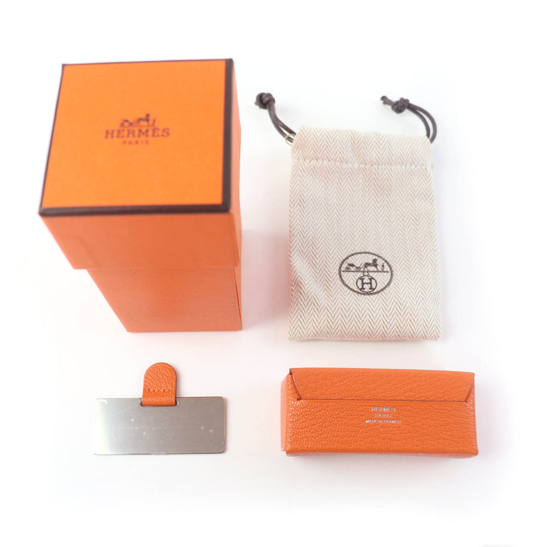 未使用品☆HERMES エルメス ミロワール シェーブルミゾル キュイーヴル ミラー付 リップケース U刻印 仏製 レディース 箱・保存袋付