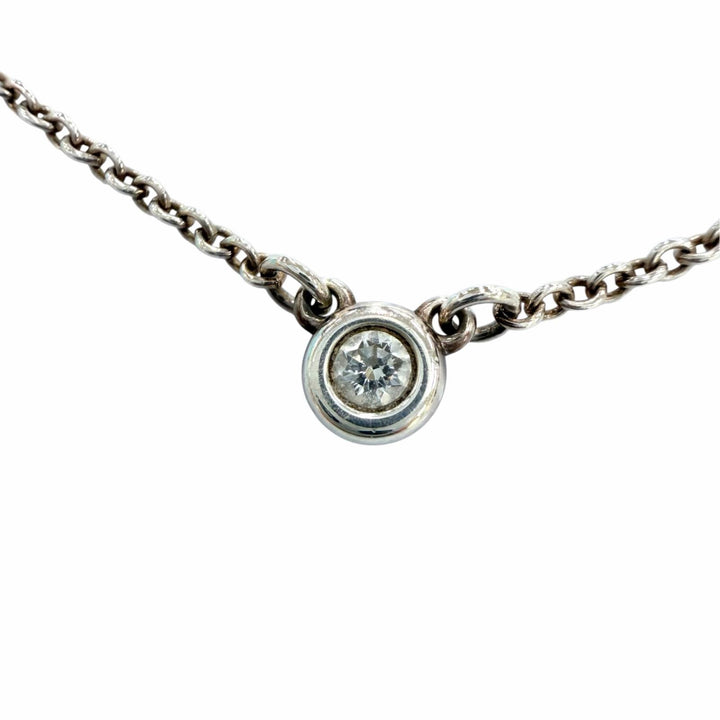 美品☆TIFFANY&amp;Co. ティファニー エルサペレッティ ダイヤモンド バイザヤードシングル ダイヤモンド ペンダント AG925 重量1.6g 箱袋付