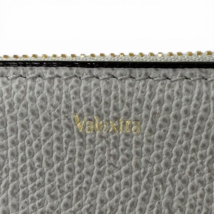未使用品□Valextra ヴァレクストラ MP9780 牛革 フラグメントケース カードケース コインケース グレー イタリア製 メンズ 箱・保存袋付