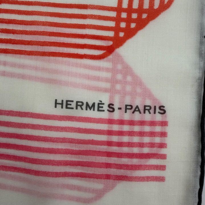 未使用品☆HERMES エルメス 2023年製 CACH LEGER RUBANS DHERMES レクタングル カシミヤ100％ BLANC/NOIR/ROUGE スカーフ レディース