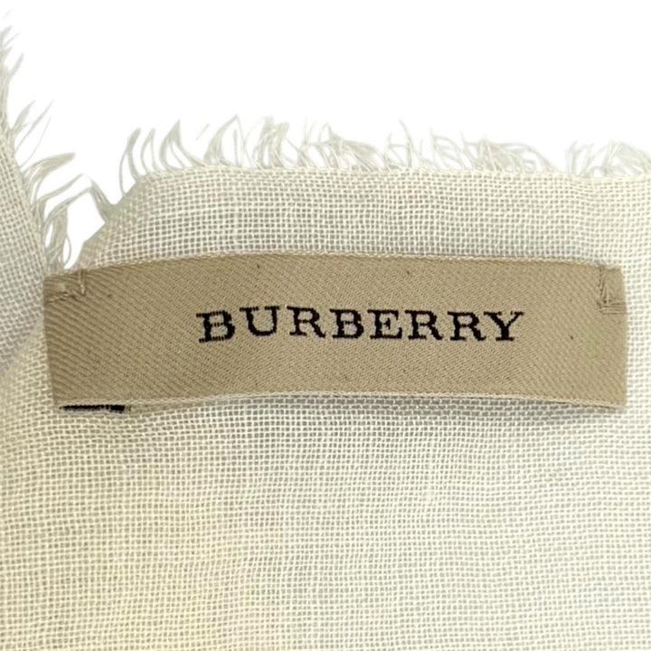 未使用品★BURBERRY バーバリー 3865293 ウール シルク混 ノバチェック柄 フリンジ ストール ネイビー アイボリー 180×50cm 箱付き