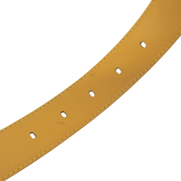 美品▲LOUIS VUITTON ルイヴィトン R10051 サンチュール エピレザー ベルト イエロー ゴールド金具 85/34 フランス製 メンズ