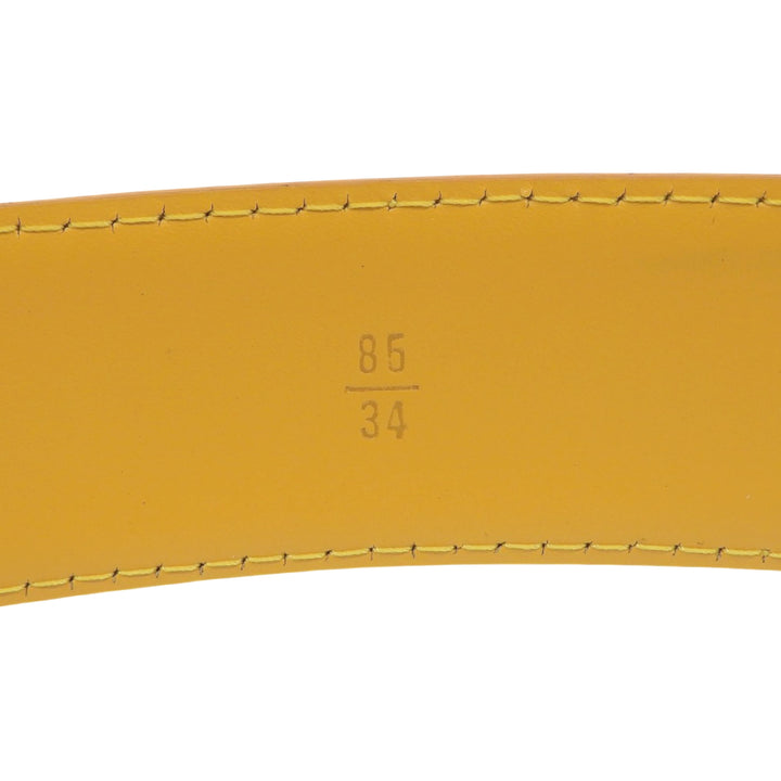 美品▲LOUIS VUITTON ルイヴィトン R10051 サンチュール エピレザー ベルト イエロー ゴールド金具 85/34 フランス製 メンズ