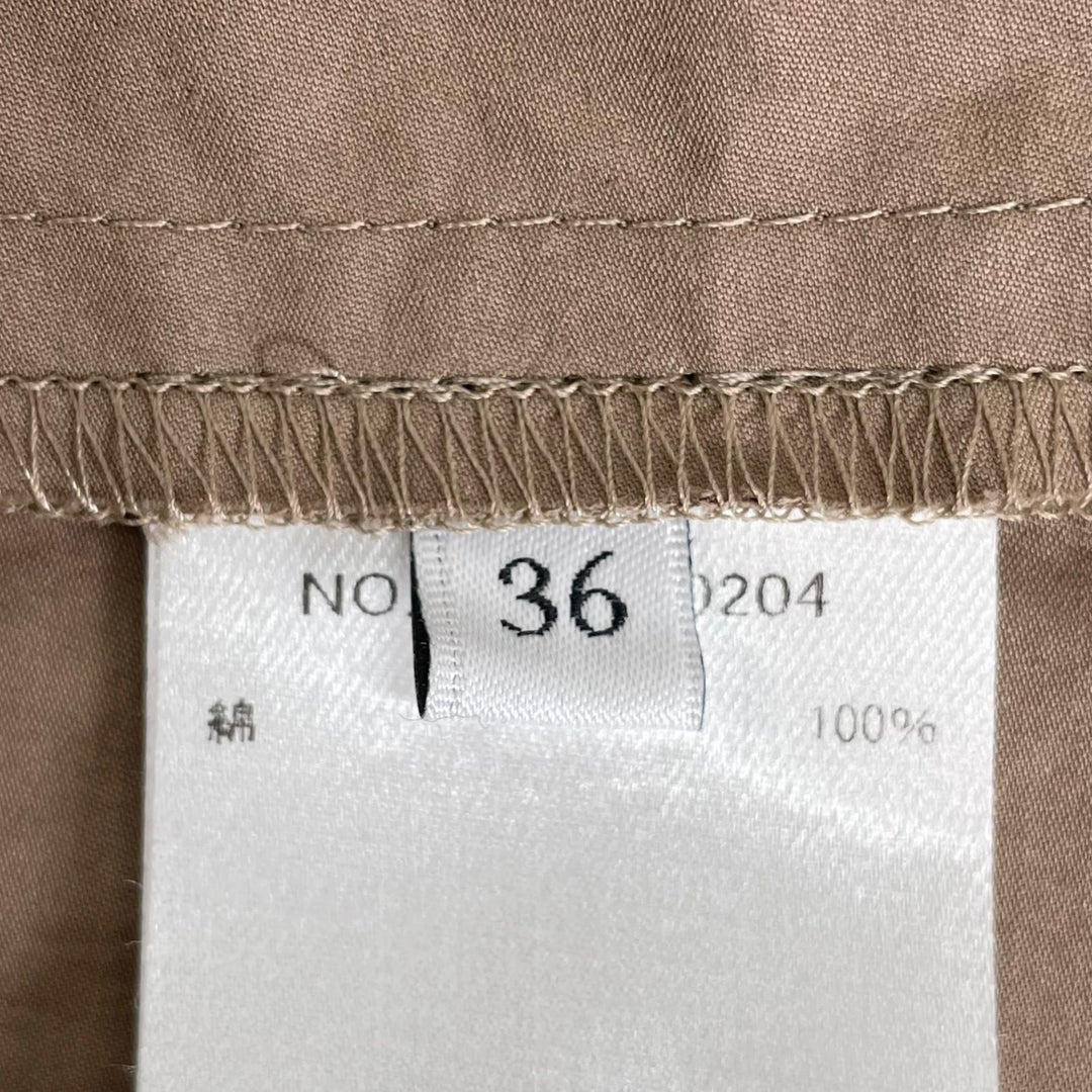 極美品▲ebure エブール 4010300204 コットン100% Satin Dress ベルト付き 半袖 ワンピース ベージュ 36 日本製 正規品 レディース