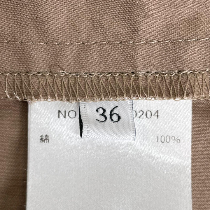 極美品▲ebure エブール 4010300204 コットン100% Satin Dress ベルト付き 半袖 ワンピース ベージュ 36 日本製 正規品 レディース