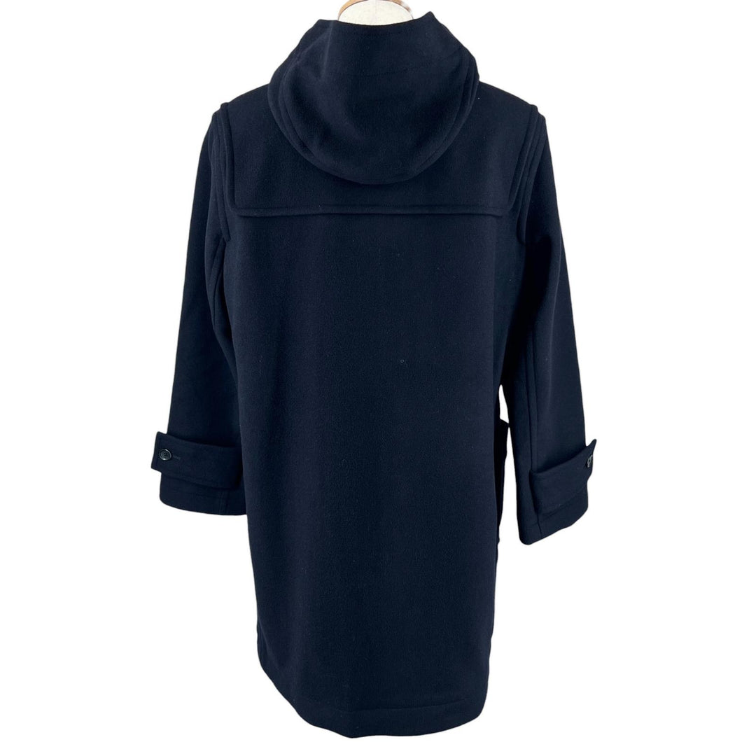 極美品▲Brooks Brothers ブルックスブラザーズ メルトン地 ウッドトグルボタン フード付 ダッフルコート ネイビー XS 正規品 メンズ