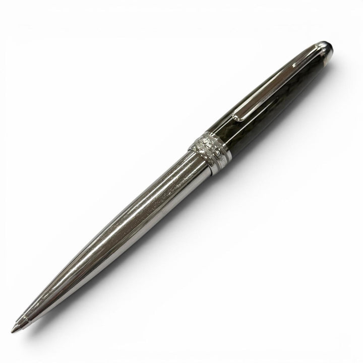 良品▼MONTBLANC モンブラン マイスターシュテュック ソリテール カーボンスティール ホワイトスター ツイスト式 ボールペン 筆記確認済