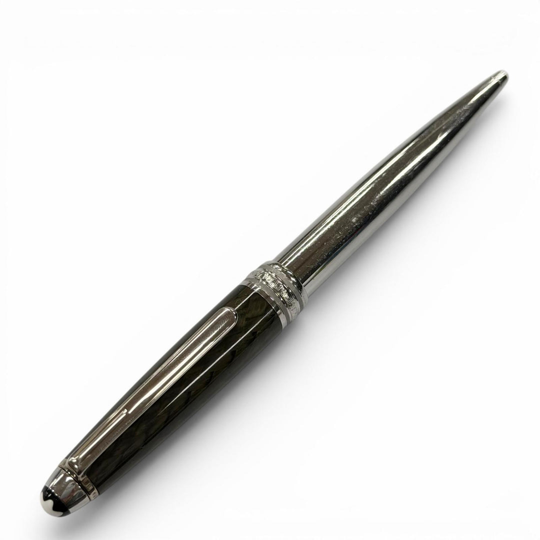 良品▼MONTBLANC モンブラン マイスターシュテュック ソリテール カーボンスティール ホワイトスター ツイスト式 ボールペン 筆記確認済