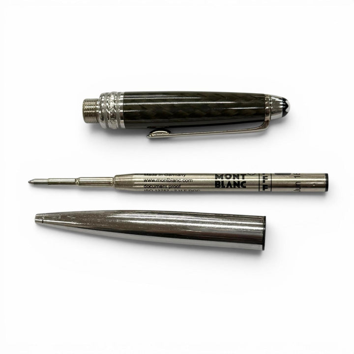 良品▼MONTBLANC モンブラン マイスターシュテュック ソリテール カーボンスティール ホワイトスター ツイスト式 ボールペン 筆記確認済