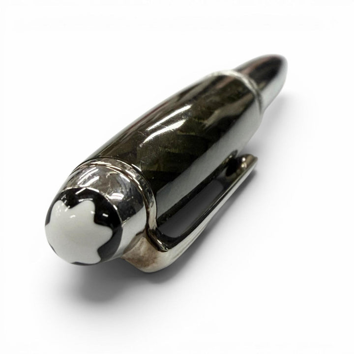 良品▼MONTBLANC モンブラン マイスターシュテュック ソリテール カーボンスティール ホワイトスター ツイスト式 ボールペン 筆記確認済
